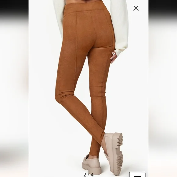 Spanx Faux Suede Leggings – Size Large | Rich Caramel Brown - Picture 8 of 9